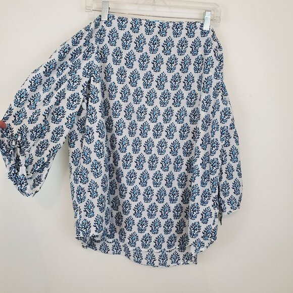 J. McLaughlin floral print off-the-shoulder 3/4 length sleeve blouse - Picture 1 of 9